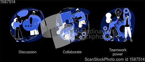Image of Effective team-working abstract concept vector illustrations.