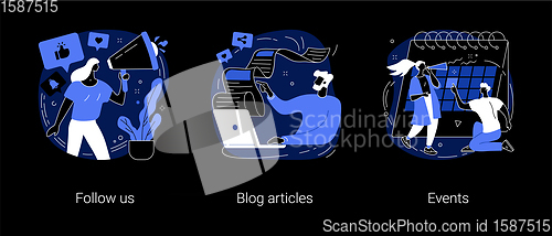 Image of Corporate website links abstract concept vector illustrations.