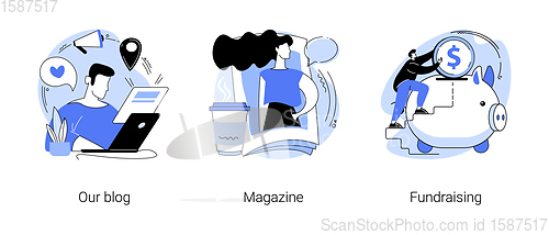 Image of News source abstract concept vector illustrations.