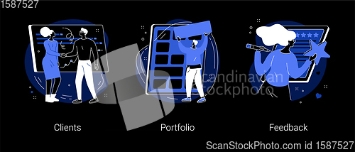 Image of Business landing page abstract concept vector illustrations.