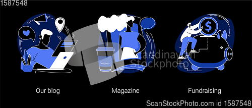 Image of News source abstract concept vector illustrations.