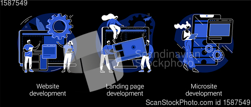 Image of Webpage programming abstract concept vector illustrations.