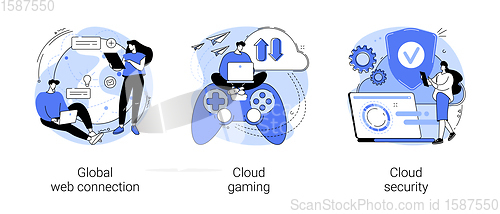 Image of Global web connection abstract concept vector illustrations.