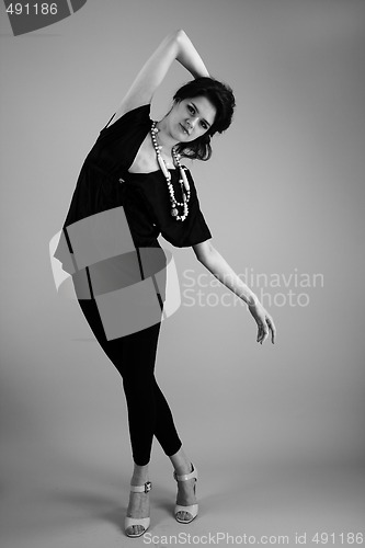 Image of Fashion model in studio