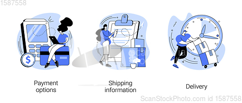 Image of E-commerce website order processing abstract concept vector illustrations.