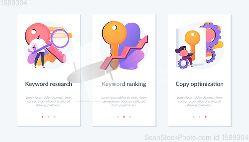 Image of SEO Keywords app interface template.