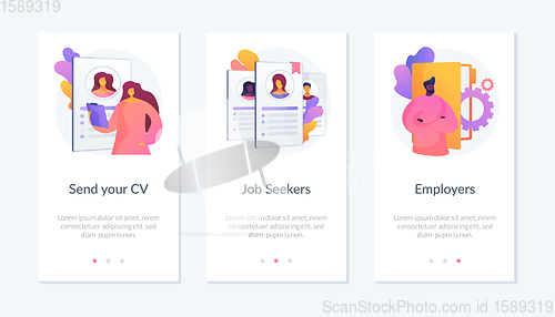 Image of Looking for a job app interface template.