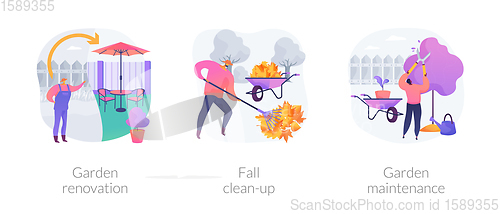 Image of Landscaping service abstract concept vector illustrations.