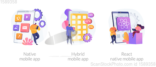 Image of Smartphone application abstract concept vector illustrations.