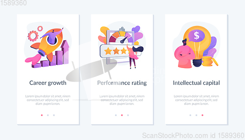 Image of Teamwork skills app interface template.