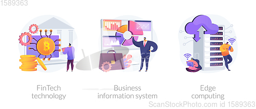 Image of IT infrastructure and technology integration abstract concept vector illustrations.