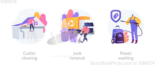Image of House and garden maintenance abstract concept vector illustrations.