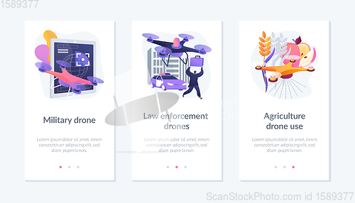 Image of Drone technology app interface template.