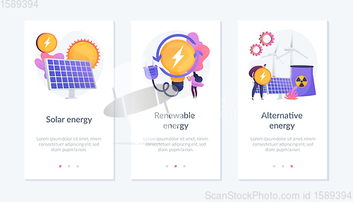 Image of Green energy technologies app interface template.