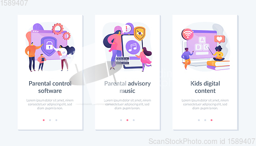 Image of Parental control for kids wellbeing app interface template.