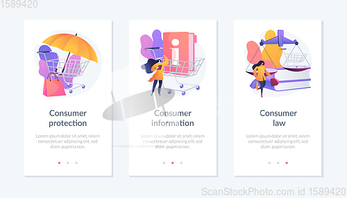 Image of Consumer protection app interface template.