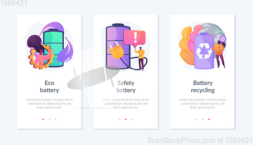 Image of Environmentally friendly battery app interface template.