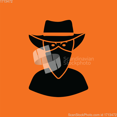 Image of Cowboy with a scarf on face icon