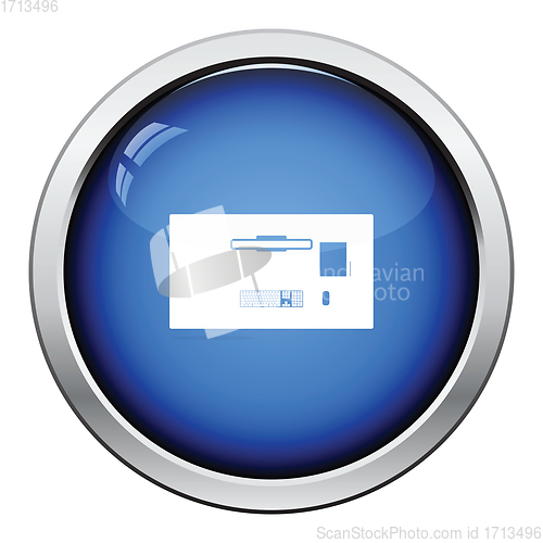 Image of Office table top view icon