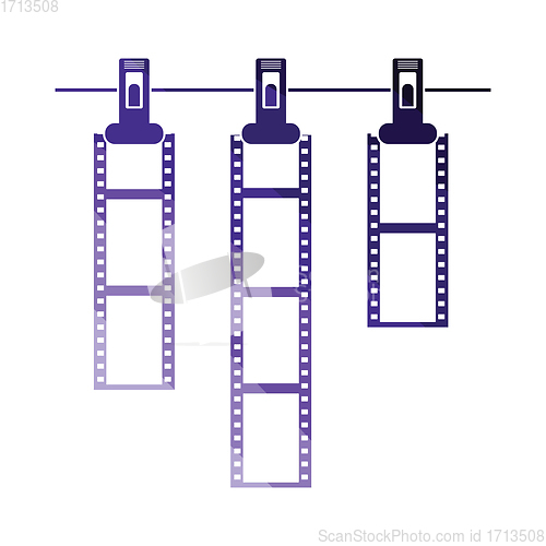 Image of Icon of photo film drying on rope with clothespin