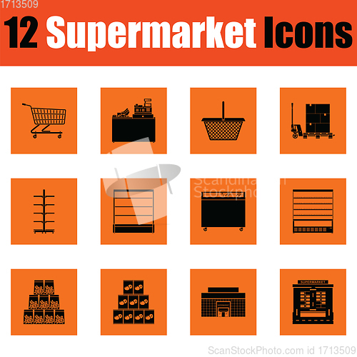 Image of Supermarket icon set