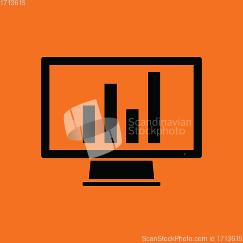 Image of Monitor with analytics diagram icon