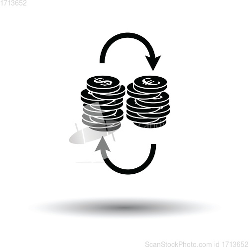 Image of Dollar euro coins stack icon