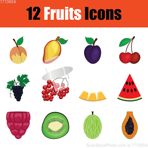 Image of Fruit icon set