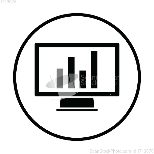 Image of Monitor with analytics diagram icon