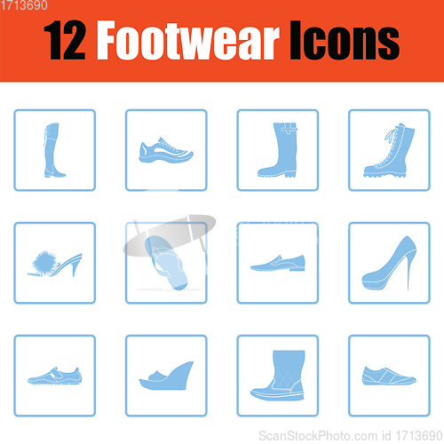 Image of Set of footwear icons