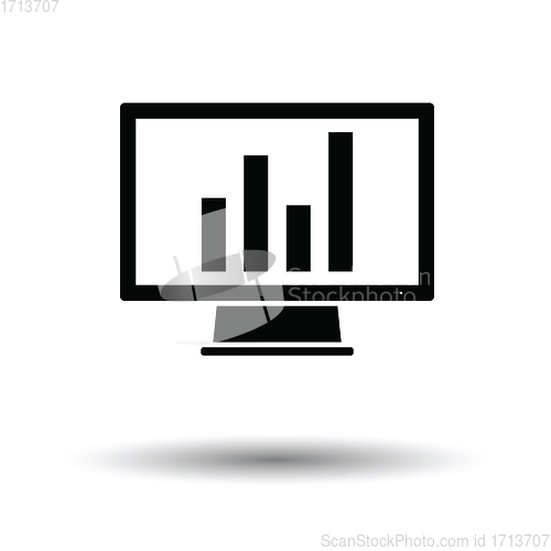 Image of Monitor with analytics diagram icon