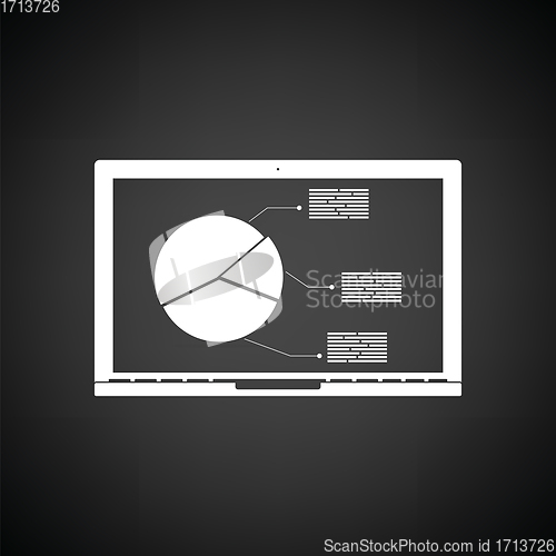 Image of Laptop with analytics diagram icon