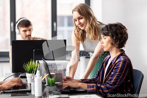 Image of business team or startuppers working at office