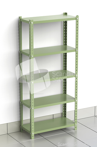Image of Empty metal shelf