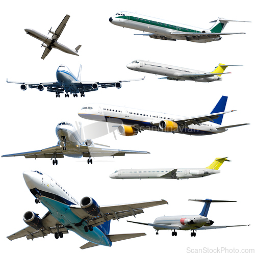 Image of Plane collection isolated on a white background. High resolution