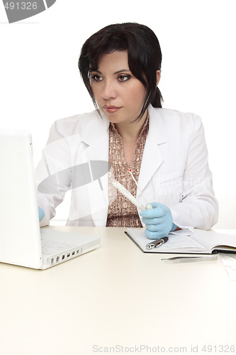 Image of Investigator with evidence swab