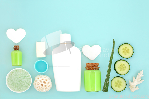 Image of Cucumber and Aloe Vera Ingredients for Natural Organic Skincare