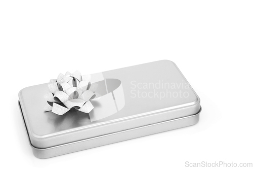Image of Silver Grey Gift Box and Glitter Bow