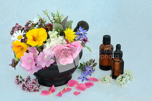Image of Essential Oil Preparation for Aromatherapy Treatment 
