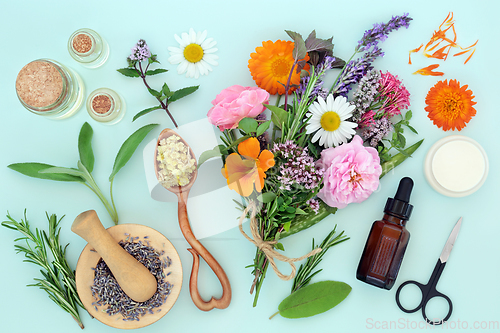 Image of Preparation of Flowers and Herbs for Natural Medicine