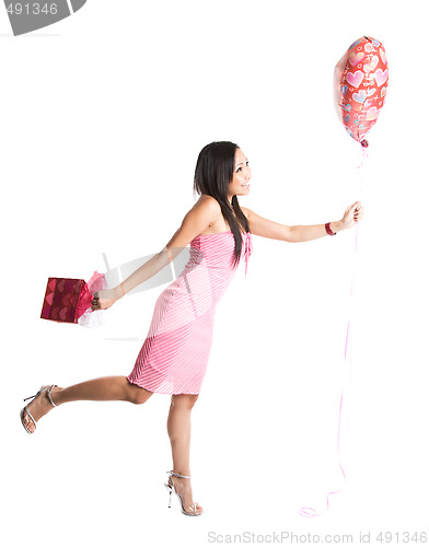 Image of Happy valentine asian woman