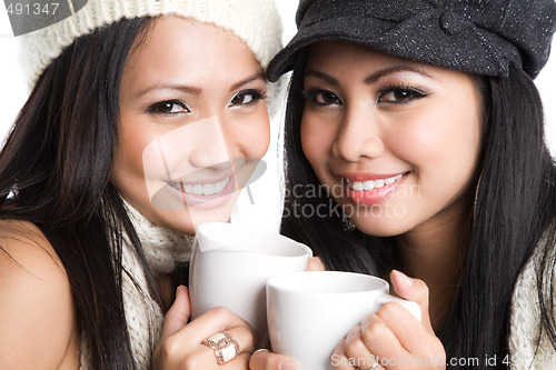 Image of Asian women drinking coffee