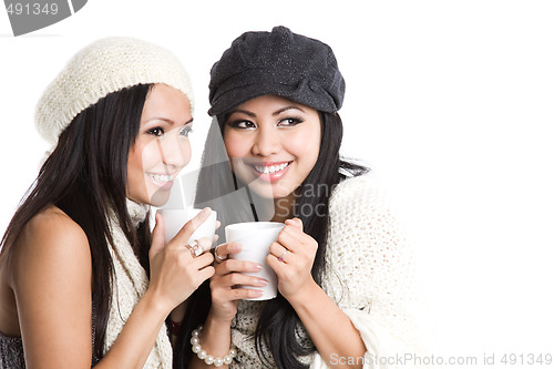 Image of Asian women drinking coffee