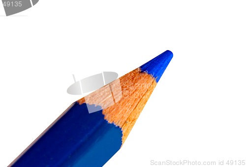 Image of Blue pencil on white background with clipping path