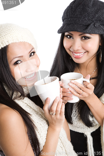 Image of Asian women drinking coffee