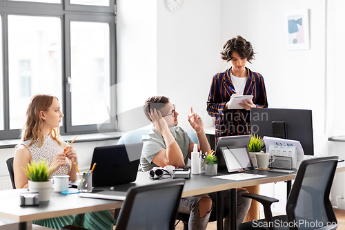 Image of business team or startuppers working at office