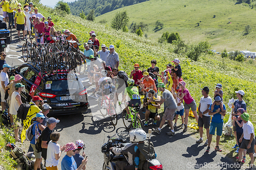 Image of Two Cyclists in Jura Mountains - Tour de France 2016