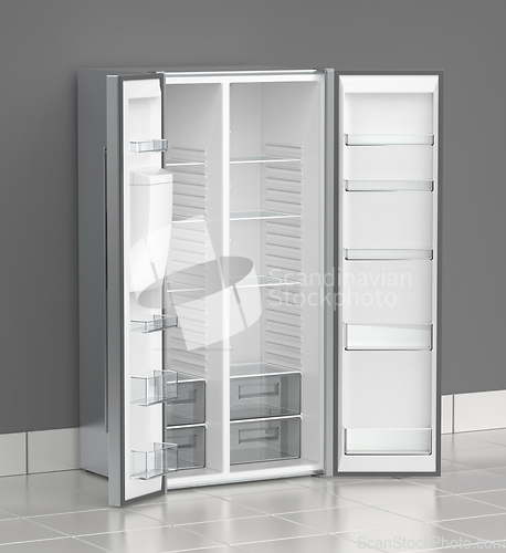 Image of Empty big refrigerator