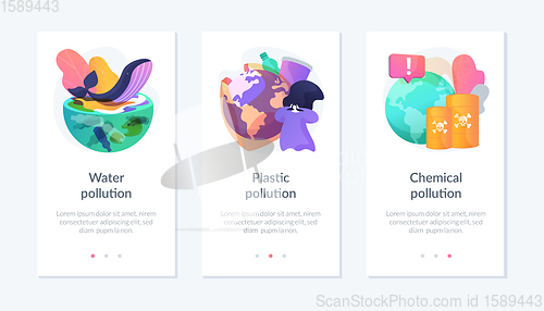 Image of World contamination app interface template.