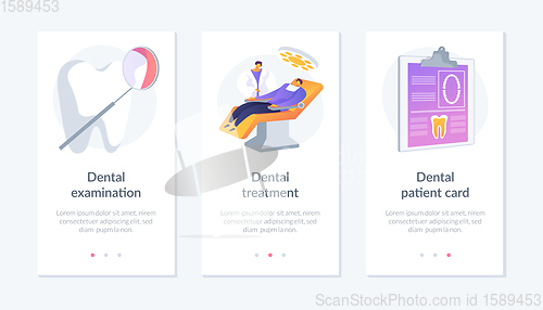 Image of Dental care app interface template.
